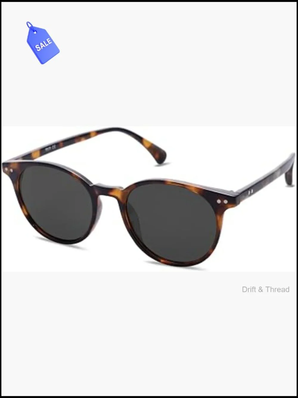 Vintage Round Polarized Sunglasses UV400 Lightweight Unisex